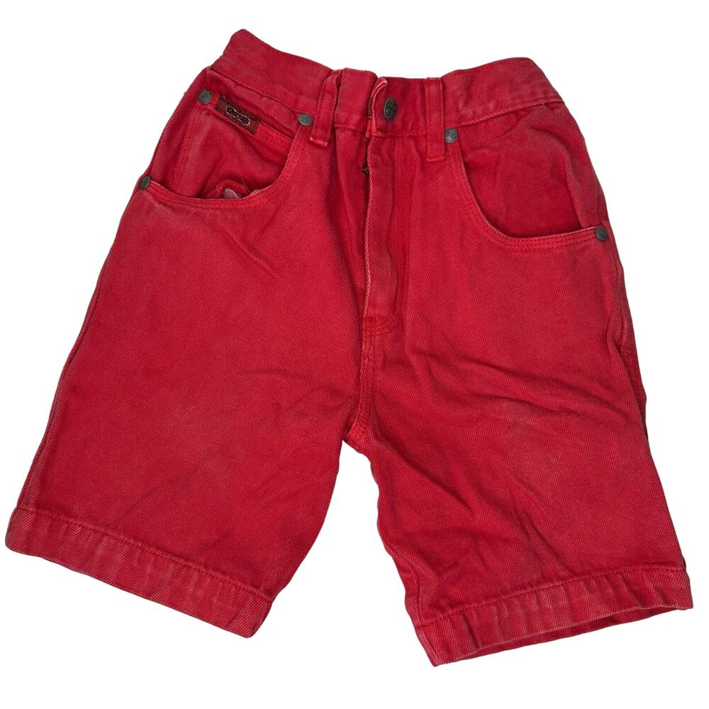 Vintage 90s Girls Shorts Size‎ 4T Red Denim 100% Cotton